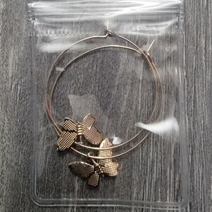 Elegant Gold Butterfly Hoop Earrings